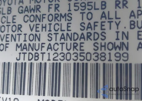 2003 Toyota Echo z USA, uszkodzony, nr VIN JTDBT123035038199